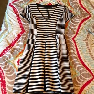 Banana Republic striped pleated dress
